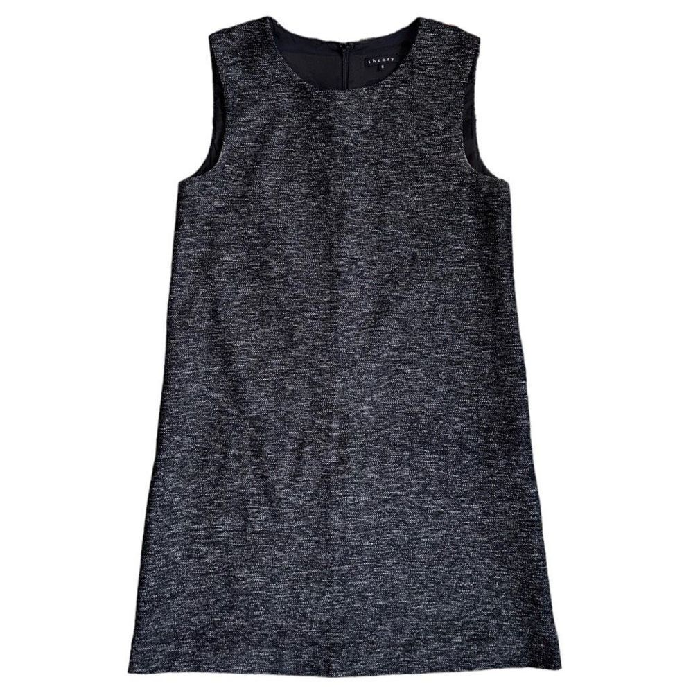 Theory Knit Virgin Wool Blend Charcoal Shift Dress Size 6